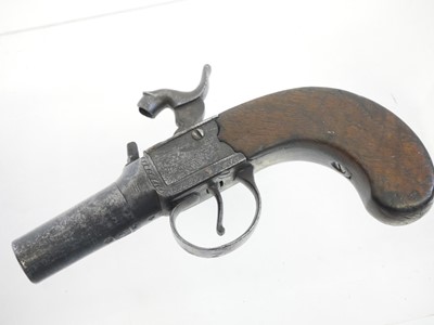 Lot 7 - Percussion box lock pistol, 1.5inch 50 bore...