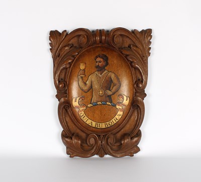 Lot 286 - An Early-Mid 20th Century Carved, Gilded and Painted Oak Panel
