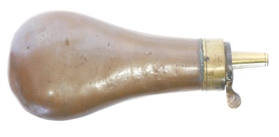 Lot 152 - Sykes 120 bore revolver powder flask, brass...