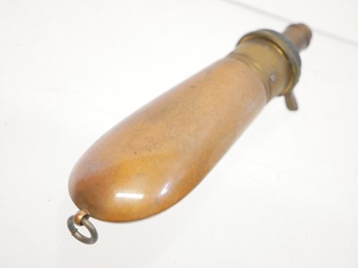 Lot 153 - 120 bore revolver powder flask, brass and...