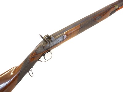 Lot 54 - Percussion 13 bore single barrel shotgun,...