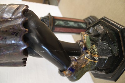 Lot 215 - A Rare Pair of 19th Century Venetian 'Blackamoor' Figures on Integral Stands