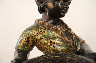 Lot 215 - A Rare Pair of 19th Century Venetian 'Blackamoor' Figures on Integral Stands