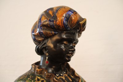 Lot 215 - A Rare Pair of 19th Century Venetian 'Blackamoor' Figures on Integral Stands