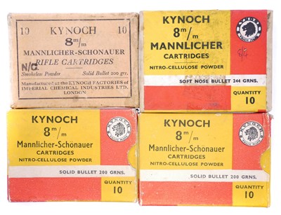 Lot 658 - Kynoch 8mm Mannlicher ammunition, 40 rounds in...