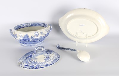 Lot 107 - A Large "Hunting a Buffalo" Soup Tureen, Ladle and Stand by Spode