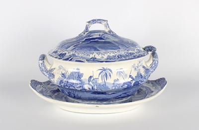 Lot 107 - A Large "Hunting a Buffalo" Soup Tureen, Ladle and Stand by Spode