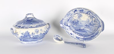 Lot 107 - A Large "Hunting a Buffalo" Soup Tureen, Ladle and Stand by Spode