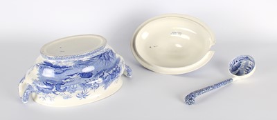 Lot 107 - A Large "Hunting a Buffalo" Soup Tureen, Ladle and Stand by Spode