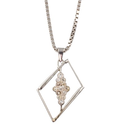 Lot 125 - A diamond open frame pendant, set in 18ct gold