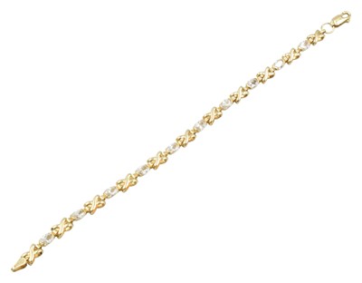 Lot 5 - A 9ct gold and cubic zirconia bracelet