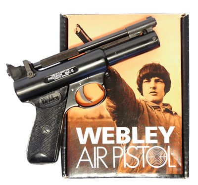 Lot 201 - Boxed Webley Premier MkII .22 air pistol, with...