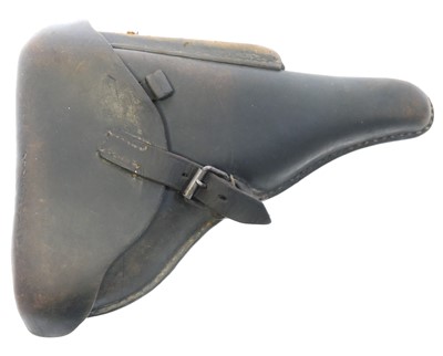 Lot 166 - WWII Luger PO8 Luger holster and magazine,...