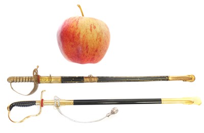 Lot 256 - Two miniature swords, one a copy of an 1822...