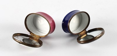 Lot 101 - Two 19th Century Bilston-Type Enamel Patch Boxes