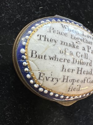 Lot 101 - Two 19th Century Bilston-Type Enamel Patch Boxes