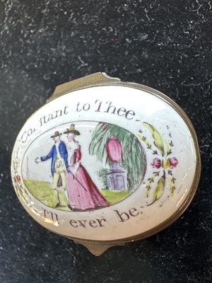 Lot 101 - Two 19th Century Bilston-Type Enamel Patch Boxes