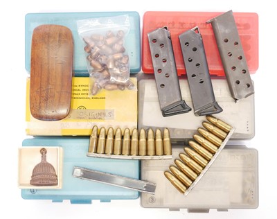 Lot 788 - Collection of primed brass and pistol spares,...
