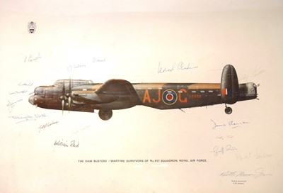 Lot 323 - Dambusters signed Lancaster print after Keith...