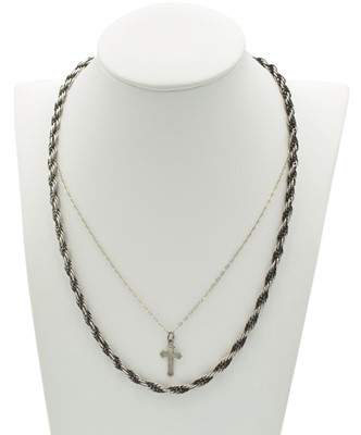 Lot 160 - Two silver necklaces