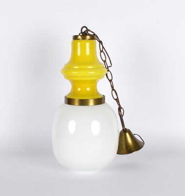Lot 202 - Large Mid-Century Two-Tone Glass Ceiling Light