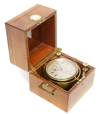 Lot 7 - Two day marine Chronometer, the dial signed...