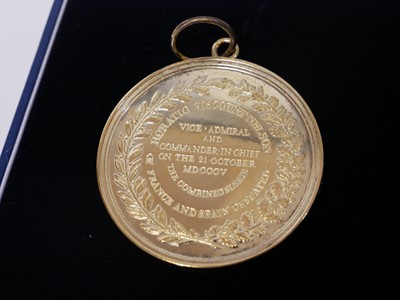 Lot 5 - Battle of Trafalgar Bicentenary gilded silver...
