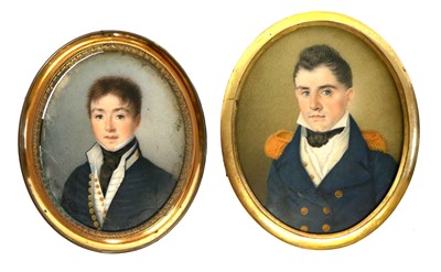 Lot 6 - Two portrait miniatures one of Commander...