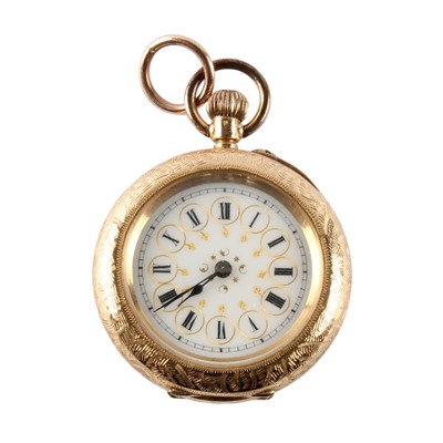 Lot 274 - A Late 19th Century Swiss 14ct Gold Ladies' Fob Watch