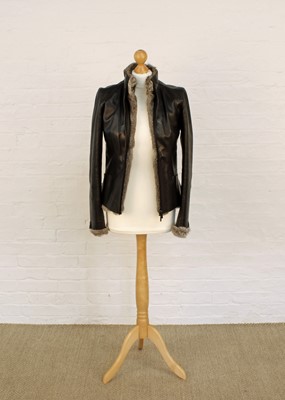 Lot 320 - Gucci Leather Jacket with Detachable Fur Lining.
