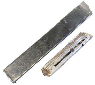 Lot 155 - Luger P08 magazine with wood base numbered...