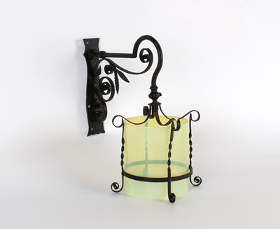 Lot 205 - Arts & Crafts Opaline Straw Glass Light Shade