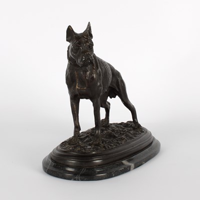Lot 131 - A Patinated Bronze French Bulldog Figure After Pierre-Jules Mêne