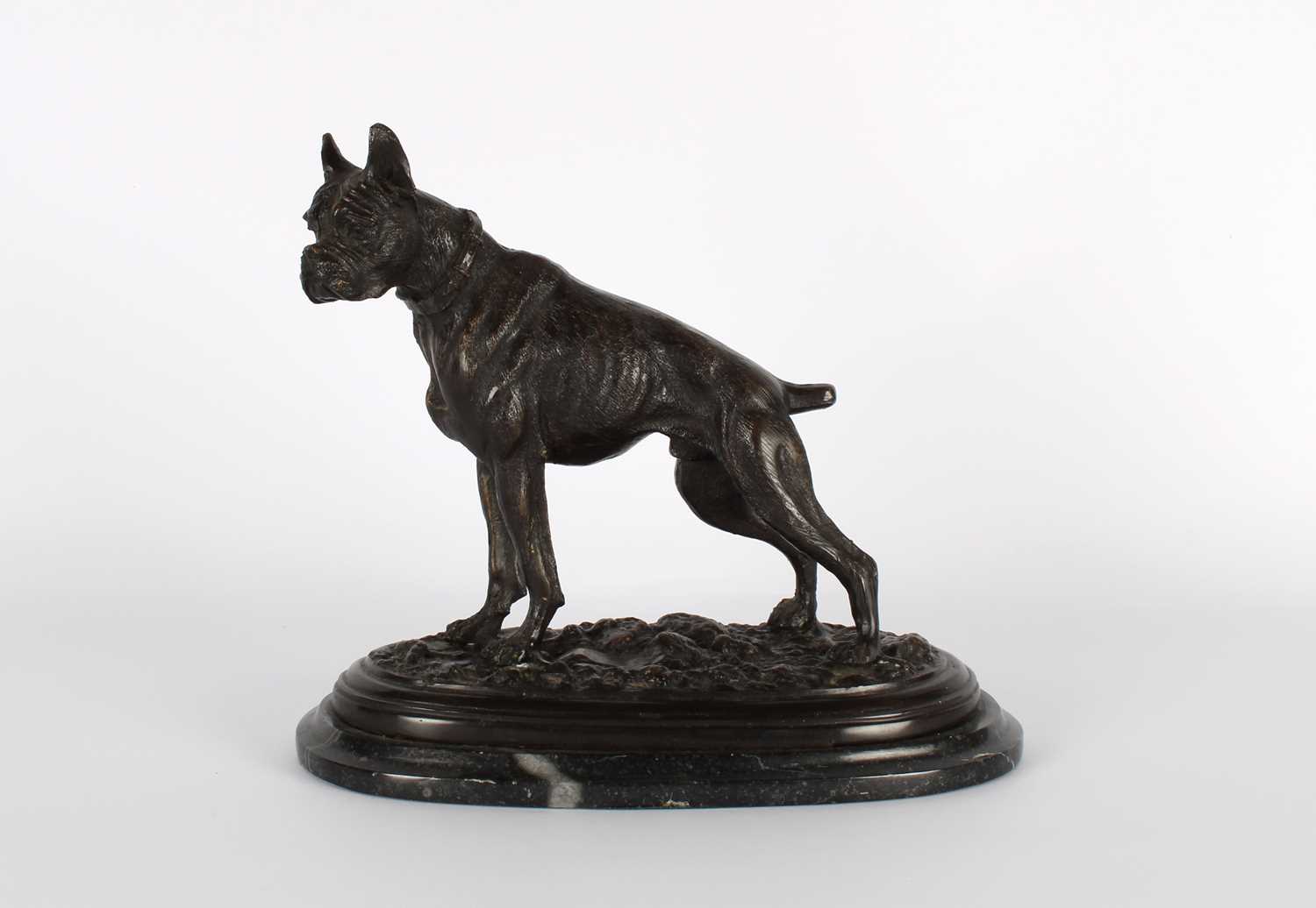 Lot 131 - A Patinated Bronze French Bulldog Figure After Pierre-Jules Mêne