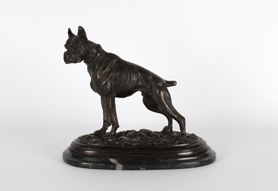 Lot 131 - A Patinated Bronze French Bulldog Figure After Pierre-Jules Mêne