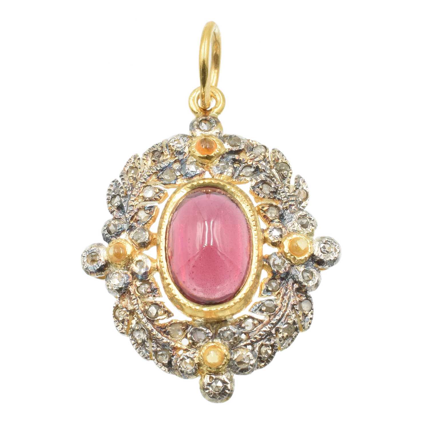 Lot 186 - A Gem-Set Silver-Gilt Pendant