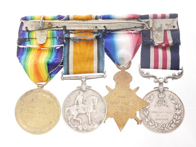 Lot 19 - George V WWI Military Medal and Trio Awarded...