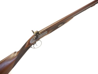 Lot 83 - Percussion 14 bore side by side shotgun by...