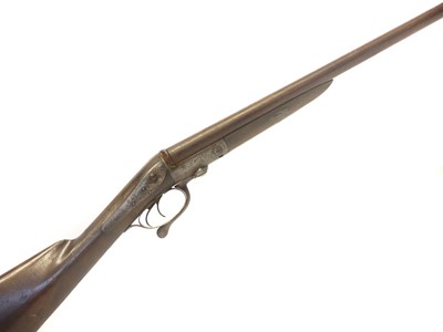 Lot 86 - W. Lowe 15 bore pinfire side by side shotgun,...