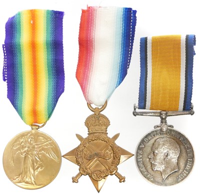 Lot 25 - WWI 1914-15 Star, War and Victory Medal Trio...