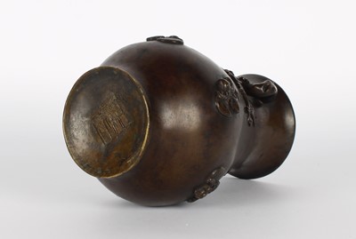 Lot 87 - A Chinese Qing Dynasty Bronze 'Five Bats (五隻蝙蝠)' Vase