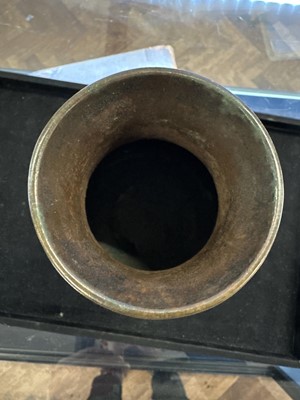 Lot 87 - A Chinese Qing Dynasty Bronze 'Five Bats (五隻蝙蝠)' Vase