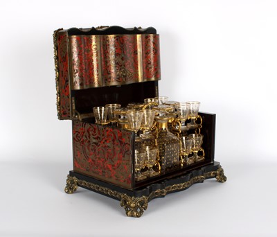 Lot 287 - A Fine 19th Century French Boulle Work 'Cave a Liqueur' Portable Drinks Cabinet