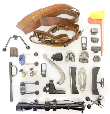 Lot 729 - Collection of target rifle accessories,...