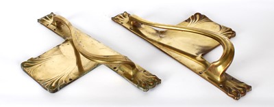Lot 212 - A Very Large and Impressive Pair of Art Nouveau Cast Brass Door Handles
