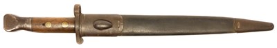 Lot 275 - 1888 pattern bayonet and scabbard, the ricasso...