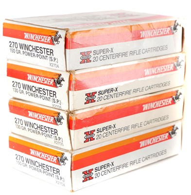 Lot 650 - .270 Winchester ammunition, 80 rounds with 130...