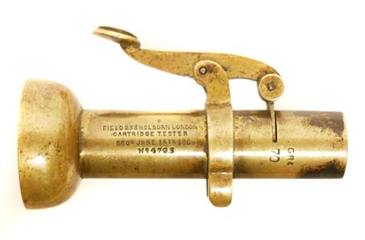 Lot 175 - Brass Field cartridge tester, stamped with...