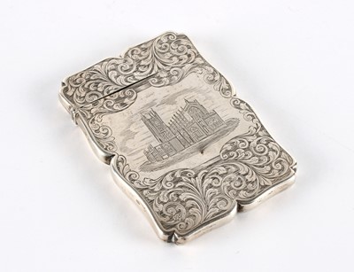 Lot 64 - A Victorian Silver 'Castle Top' Card Case