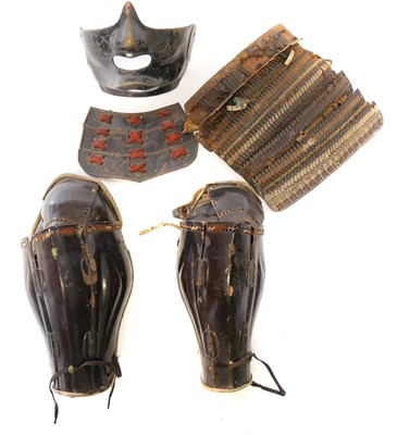 Lot 238 - Japanese Samurai Armour parts, to include a...